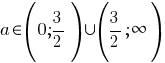 a{in}(0;3/2){union}(3/2;{infty}) a{in}(0;3/2){union}(3/2;{infty})