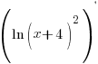 (ln(x+4)^2)^{prime} (ln(x+4)^2)^{prime}