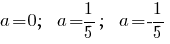 a=0;~~a=1/5;~~a=-1/5 a=0;~~a=1/5;~~a=-1/5
