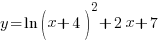 y=ln(x+4)^2+2x+7 y=ln(x+4)^2+2x+7