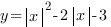 y={delim{|}{x}{|}}^2-2{delim{|}{x}{|}}-3 y={delim{|}{x}{|}}^2-2{delim{|}{x}{|}}-3