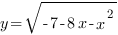 y=sqrt{-7-8x-x^2} y=sqrt{-7-8x-x^2}