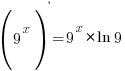 (9^{x})^{prime}=9^{x}*ln{9}