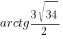 arctg{3sqrt{34}}/2