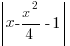 delim{|}{x-{x^2}/4-1}{|} 