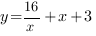 y={{16}/x}+x+3