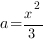 a={x^2}/3