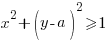 x^2+(y-a)^2/>=1