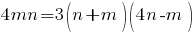 4mn=3(n+m)(4n-m)