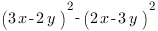 (3x-2y)^2-(2x-3y)^2