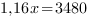 1,16x=3480