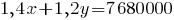 1,4x+1,2y=7 680 000