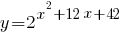 y=2^{x^2+12x+42}