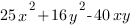 25x^2+16y^2-40xy