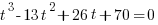 t^3-13t^2+26t+70=0